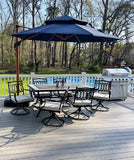 PURPLE LEAF Outdoor Retractable Pergola with Sun Shade Canopy Cover White Patio Metal Shelter for Garden With Curtains
