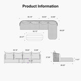 PURPLE LEAF Hailar L-Shaped Patio Conversation Set with Genuine Teak Cushions and Pillows Olefin Rope Backres Outdoor Couch Sets for Backyard Porch