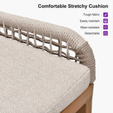 PURPLE LEAF Outdoor Bar Stools Wicker Rattan Bar Stools with Back Aluminum Outside Garden Patio Bar Chairs