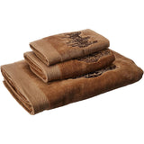 3-Horse Embroidered 3PC Towel Set, Mocha, 2 MOQ