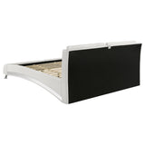 Jeremaine Upholstered Eastern King Sleigh Bed White