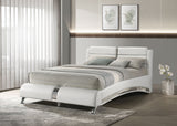 Jeremaine Upholstered Queen Sleigh Bed White