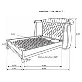 Barzini Upholstered California King Wingback Bed Black