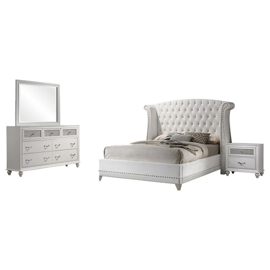 Barzini 5-Piece Eastern King Bedroom Set White