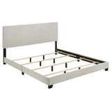 Dorian Fabric Upholstered Queen Panel Bed Cream