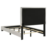 Dorian Fabric Upholstered Twin Panel Bed Cream