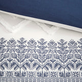 Tufted 3-Piece Comforter or Duvet Cover Set, Navy Blue