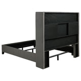Bancroft Upholstered Full Wingback Bed Grey