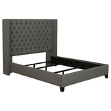 Bancroft Upholstered Queen Wingback Bed Grey