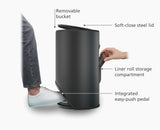 Arc™ 10L Easy-push Matt Black Pedal Bin