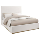 Knox Queen Bouclé Upholstered Platform Bed Cream