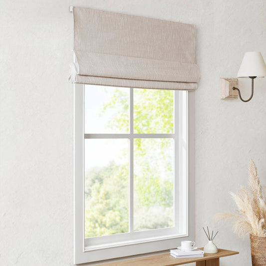 Total Blackout Cordless Roman Shade, Linen