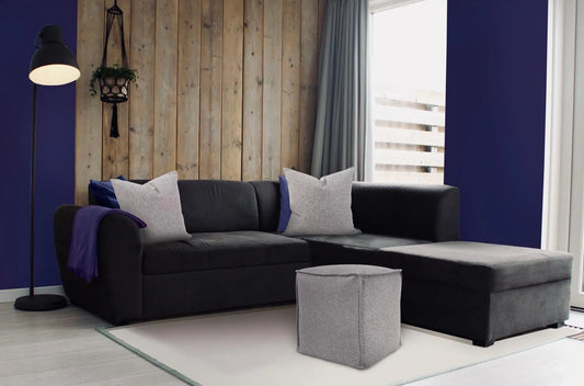 Square Pouf Panama Stone