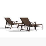 PURPLE LEAF Oversized Chaise Lounge Chair Outdoor Extra Wide Pool Lounge Chairs 5 Adjustable Position with Armrests and Side Table, Aluminum Patio Lounge Chair for Outside, Backyard, Pool