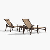 PURPLE LEAF Outdoor Chaise Lounge Chair Patio Pool Lounger Aluminum Chairs with Side Table and Wheels Adjustable Tanning Recliner with Armrests for Outside Backyard Deck Beach