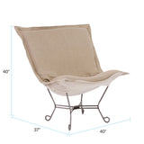 Scroll Puff Chair Linen Slub Natural Titanium Frame