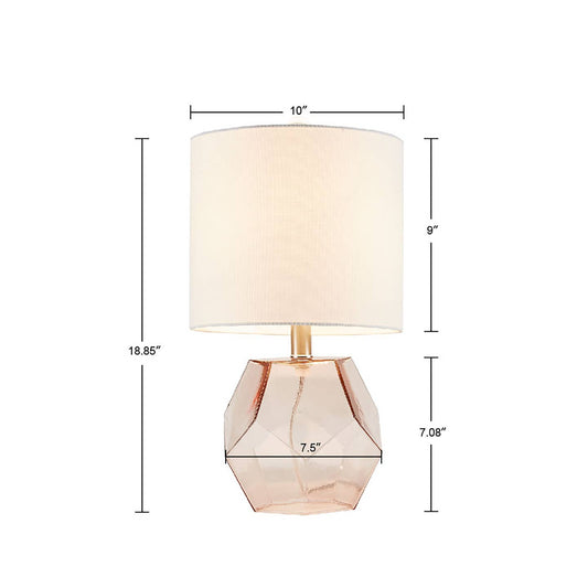 Pink Clear Glass Base Table Lamp For Living Room Bedroom