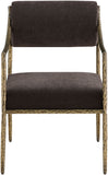 Bastille - Upholstered Dining Arm Chair (Set of 2) - Brass Frame