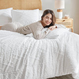 Bohemian Geometric Comforter Mini Set, White
