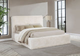 Rebecca Faux Fur Upholstered Eastern King Bed Cream