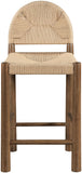 Bohemia - Woven Seagrass Cord And Solid Wood Counter Stool - Beige