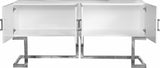 Beth Contemporary Sideboard Buffet with Chrome Stainless Steel Base for Stylish Dining Storage