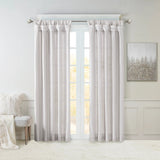 Twist Tab Silky Window Curtain, Silver