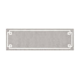 High Pile Bordered Bathroom Rug, Grey