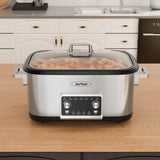 8 Quart Slow Cooker Roaster Oven, 12 in 1 Multi-Cooker Food