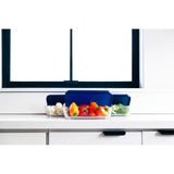 6 Piece Set (3 Containers + 3 Lids) 3 Cup Rectangular Glass Storage Containers, White
