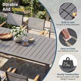 8-Person All-Aluminum Patio Dining Set, Extendable Table