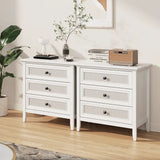 Wholesale 3 Drawer Dresser, Cane Nightstand with Rattan Drawers