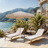 Amalfi - Patio Umbrella - White Base / Light Brown Pole