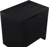 Fairfax Night Stand - Exquisite Art Deco Design with Fluted Drawers and Matte Metal Handles for Elegance