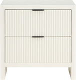 Fairfax Night Stand - Exquisite Art Deco Design with Fluted Drawers and Matte Metal Handles for Elegance
