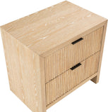 Fairfax Night Stand - Exquisite Art Deco Design with Fluted Drawers and Matte Metal Handles for Elegance
