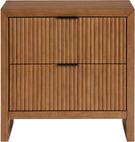 Fairfax Night Stand - Exquisite Art Deco Design with Fluted Drawers and Matte Metal Handles for Elegance