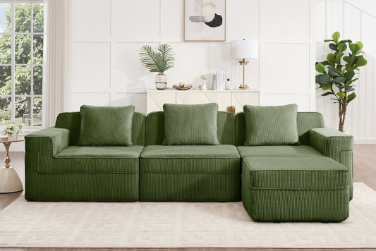 MARTHA 117" 3-Seater Sofa with 1 Ottoman