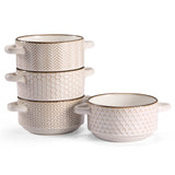 Kook Ceramic Soup Bowls with Handles, Set of 4