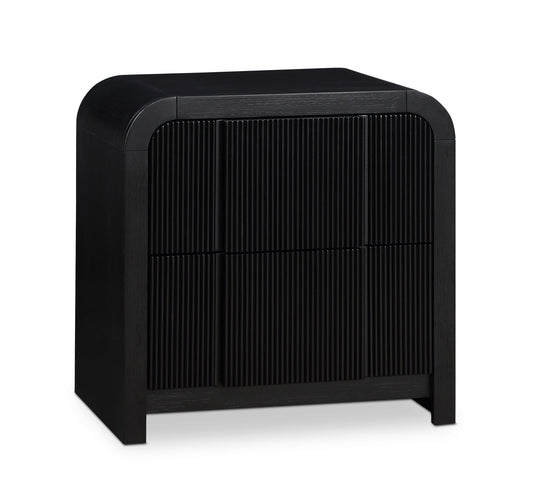 Fluted Night Stand - Elevate Your Space with Elegant Art Deco Design and Intricate Fluted Detailing
