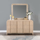 Fluted Mirror - Elegant Arched Design with Fluted Frame, Solid Wood Finish for Stunning Decor Appeal
