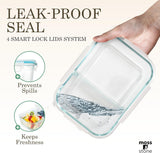 Moss & Stone 2-Piece Divided Glass Food Containers