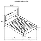 Mason 46-inch Full Panel Platform Bed Grey and Light Brown