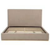 Knox Eastern King Fabric Upholstered Platform Bed Khaki