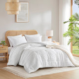 Bohemian Geometric Comforter Mini Set, White