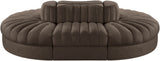 Rummi - Oval Velvet Performance Fabric Upholstered 6 Piece Modular Sectional