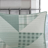 3 Piece Geometric Cotton Coverlet Mini Set, Green