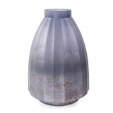 Cool Ice Blue Ribbed Vessel- Tall