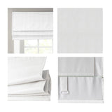 Basketweave Room Darkening Cordless Roman Shade, White