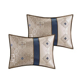 24-Piece Room-in-A-Bag Medallion Comforter Set, Navy Blue